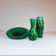 Grands Vases en Céramique Verts Midcentury et Plateau/ Bol Upsala Ekeby "Capri" 1950s