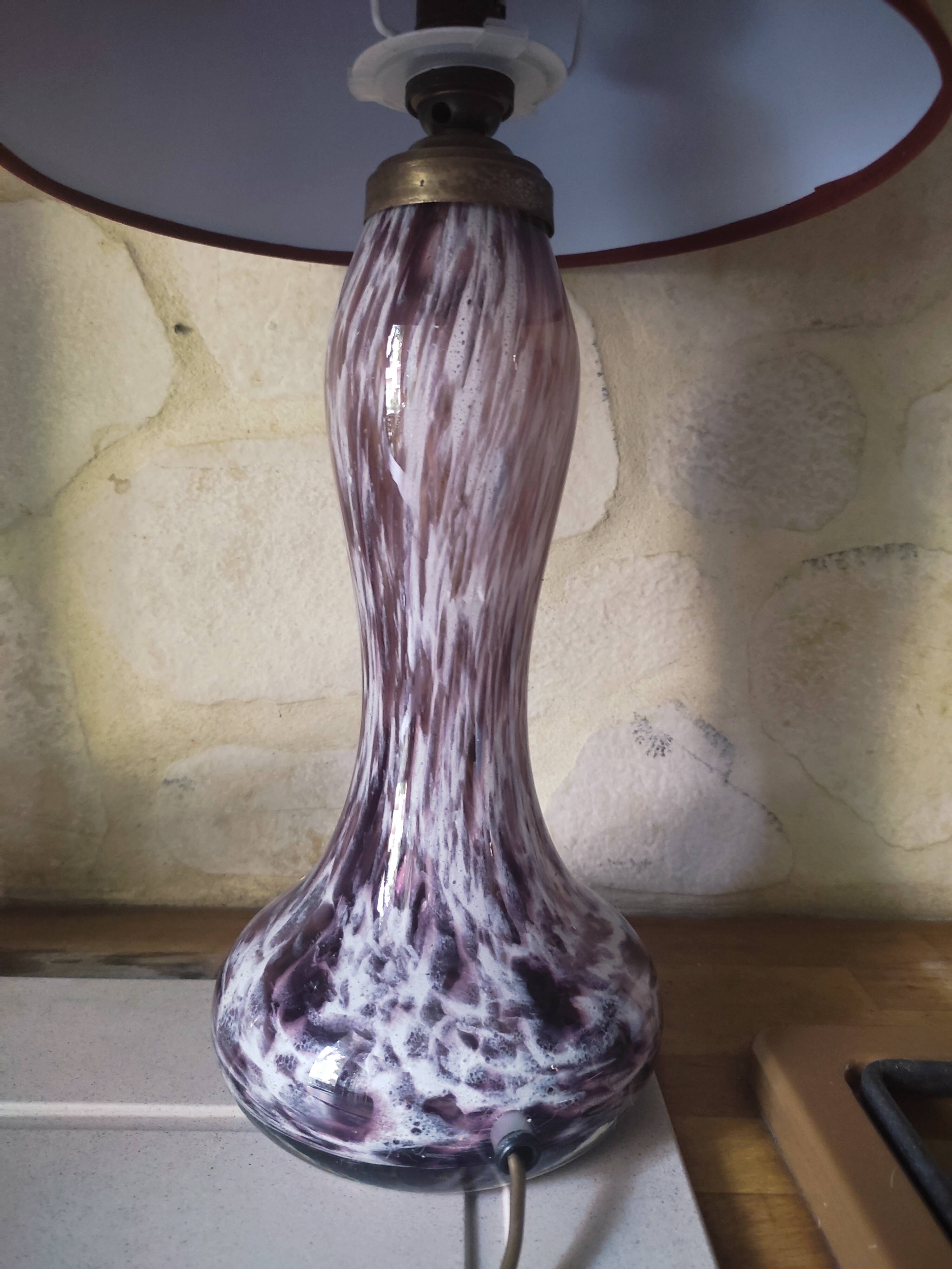 Lampe en verre de Murano améthyste