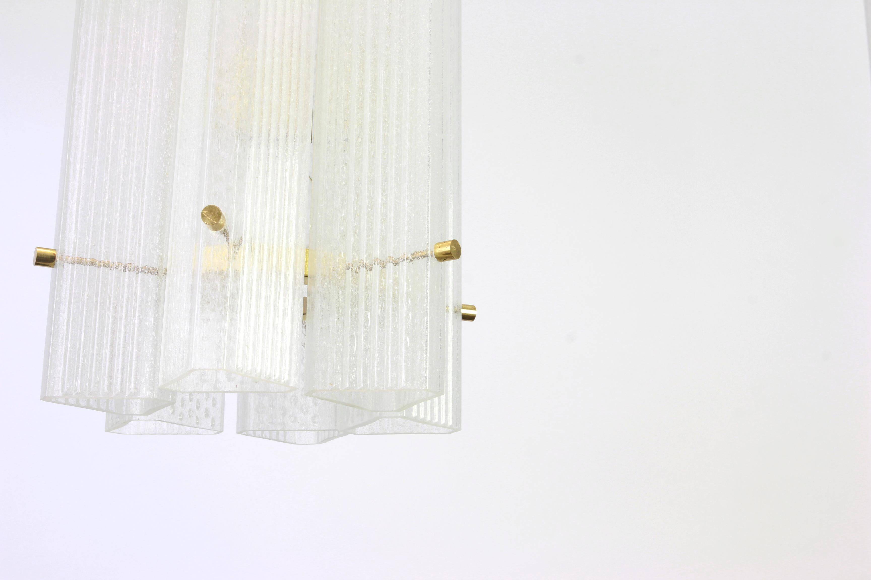 Murano glass ice pendant by Limburg, Germany, 1970s