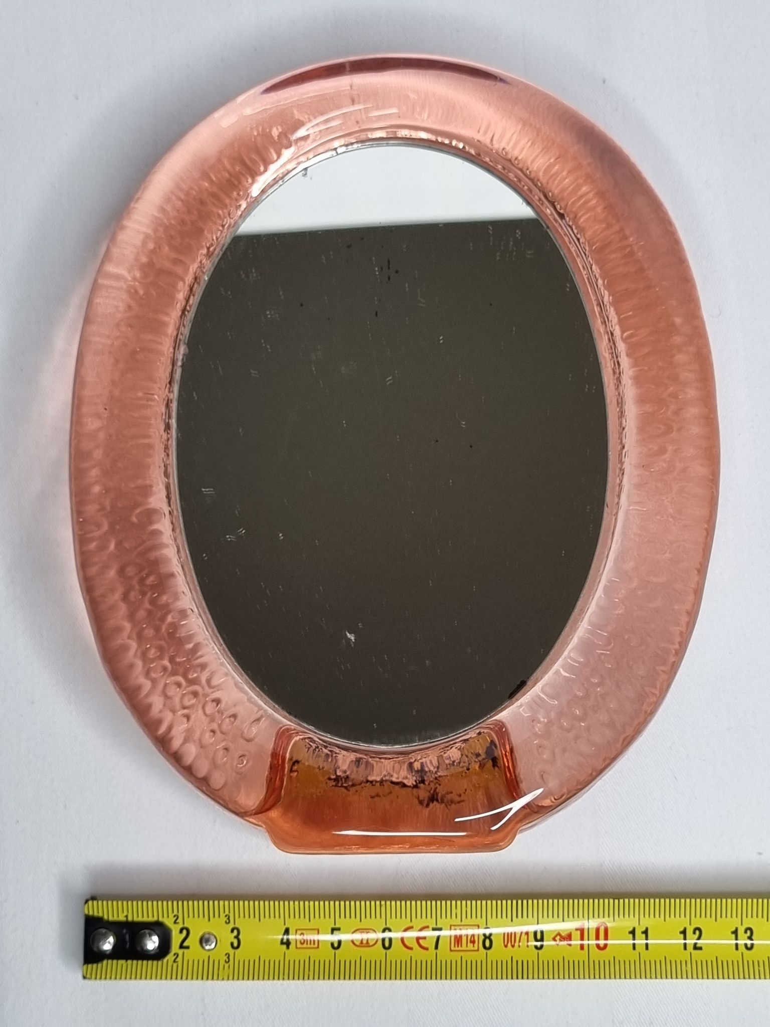 Miroir en verre vintage ovale à poser 16 cm