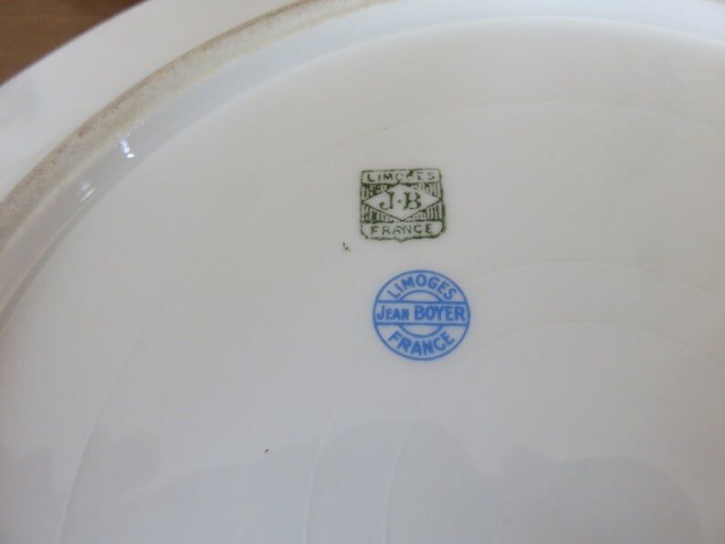 Dish " Jean Boyer " limoges porcelain, floral pattern, 20s
