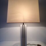 Midcentury modern design lucite & brass table lamp 1970's