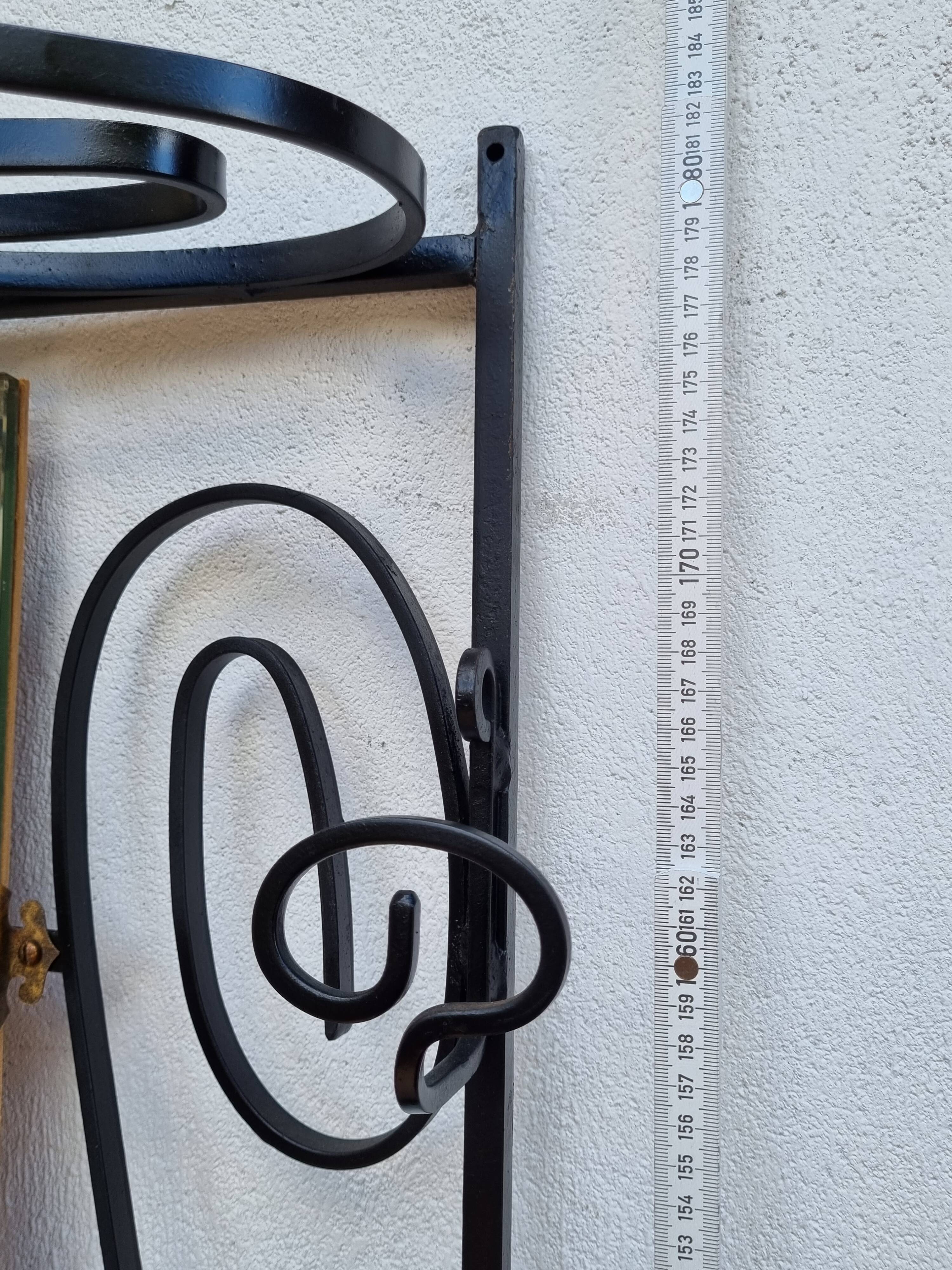 Entrance hall with black wrought iron mirror, renovated, 180 x 55 cm