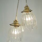 Pair of glass pendant lights
