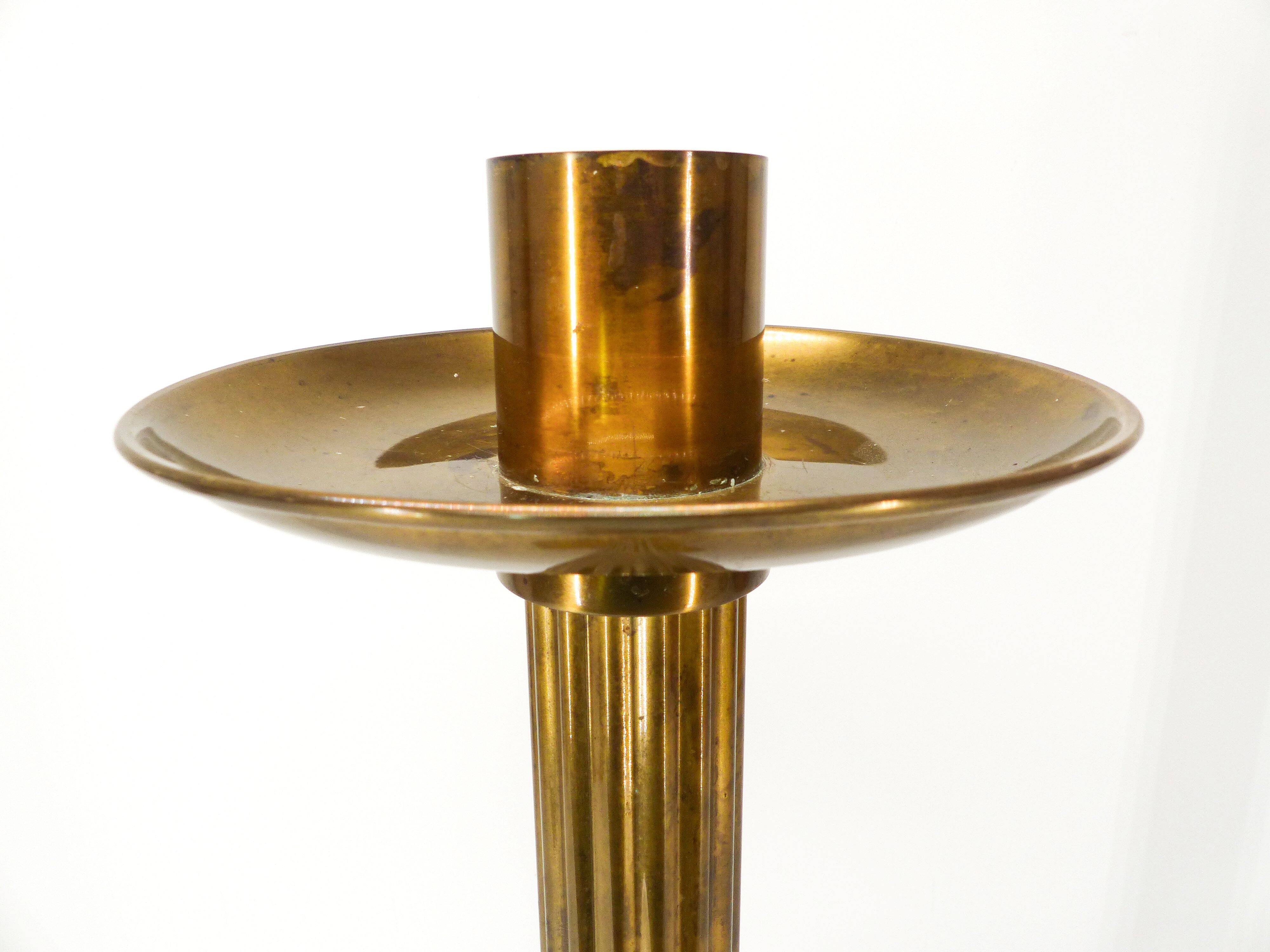 Scandinavian brass candle holder Ivar Ålenius Björk for Ystal Metall 1960