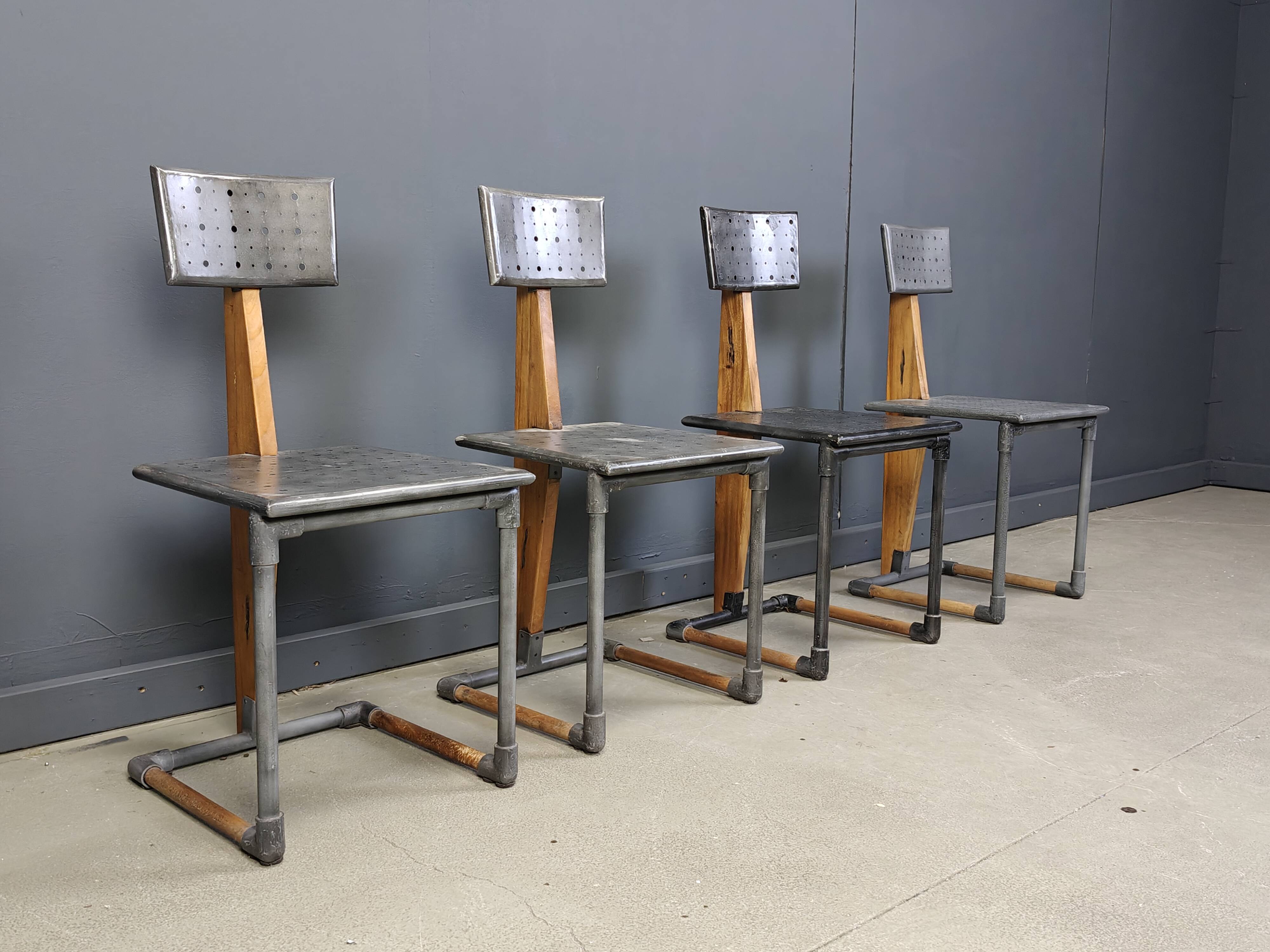 Vintage industrial chairs, 1970s - set of 4