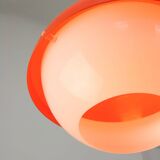 Suspension italienne Space Age en plexiglas orange et laiton, années 1970