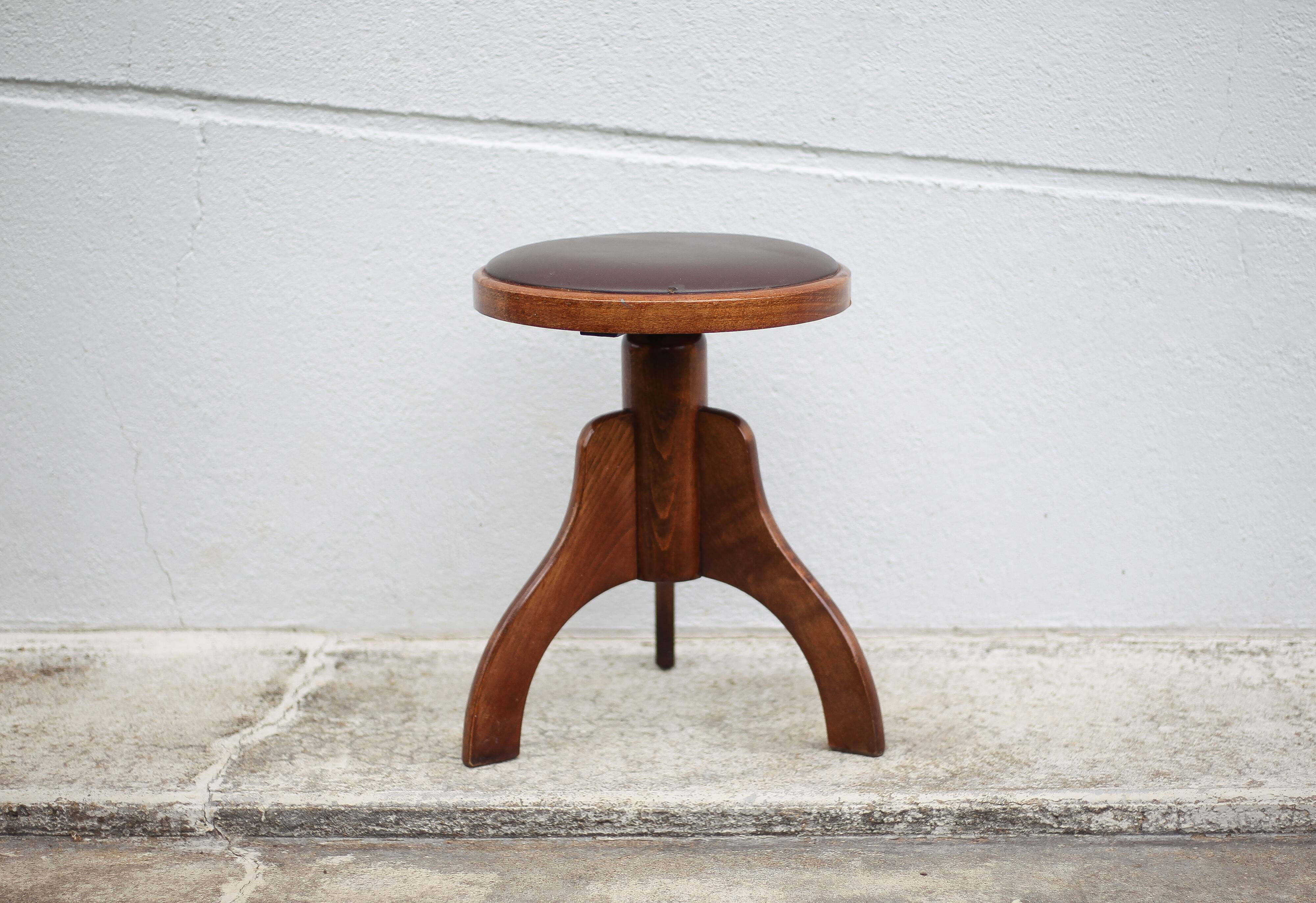 Vintage stool, Reiner piano stool, height adjustable stool, tripod stool, decoration