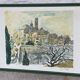 Lithographie de Yves Brayer village du Lubéron