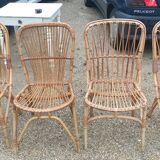 4 sixties/seventies bamboo chairs