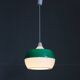 Vintage Italian green and white plastic pendant light, 1970s — Space Age modern