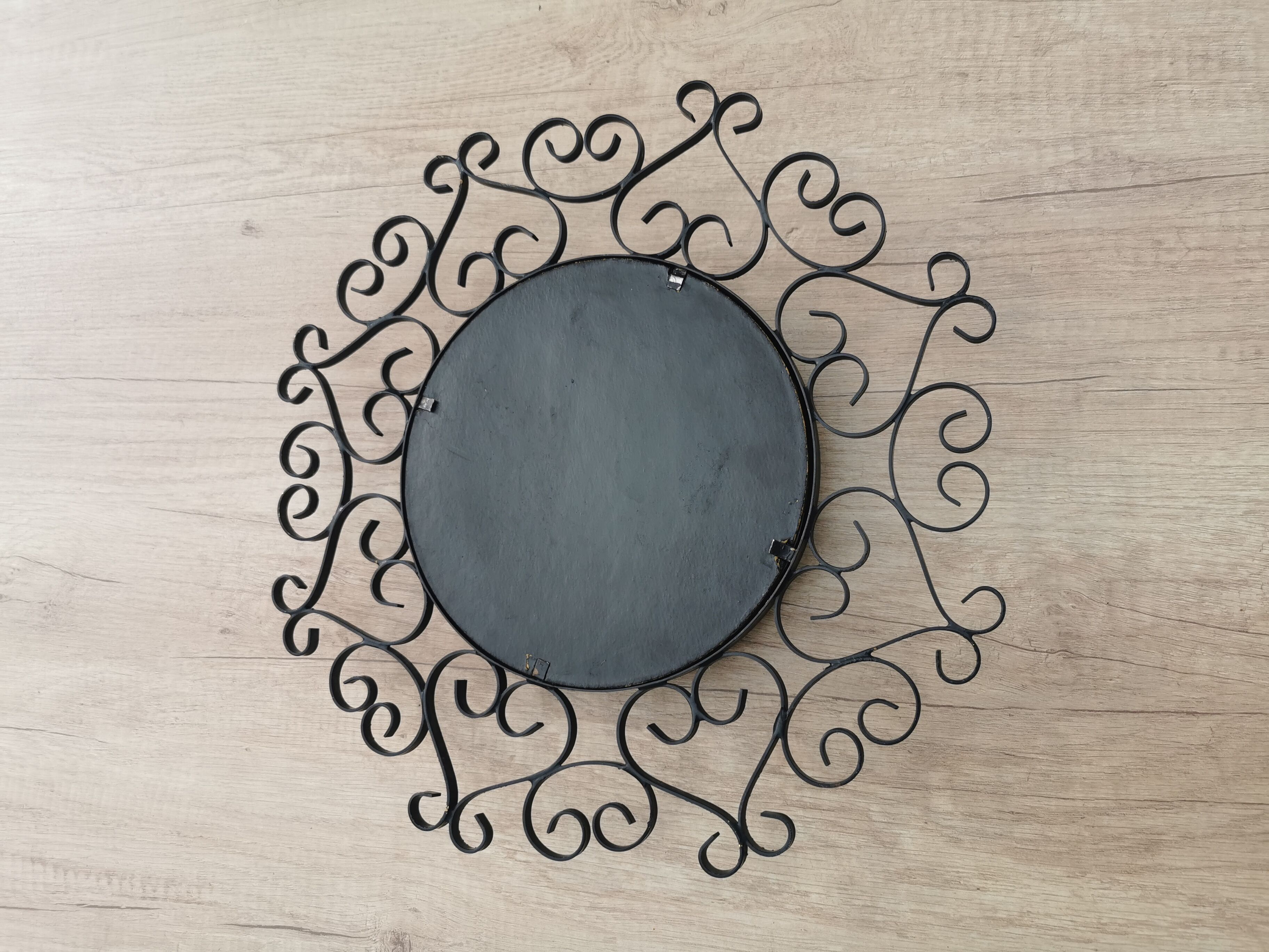 Vintage witch round mirror with wrought iron - 38cm