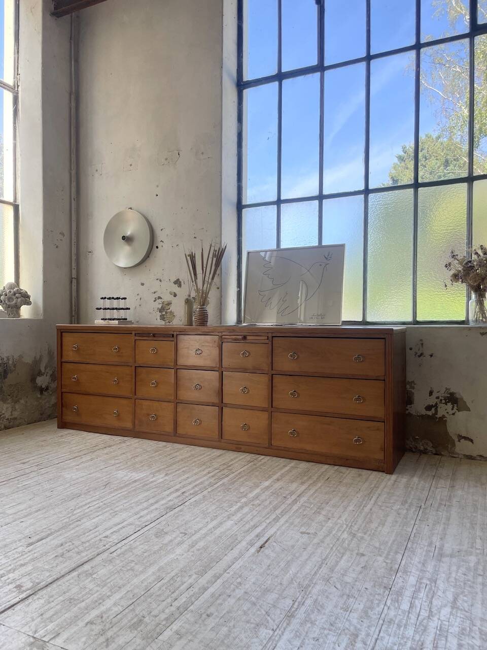 XXL golden oak craft furniture from the 50s