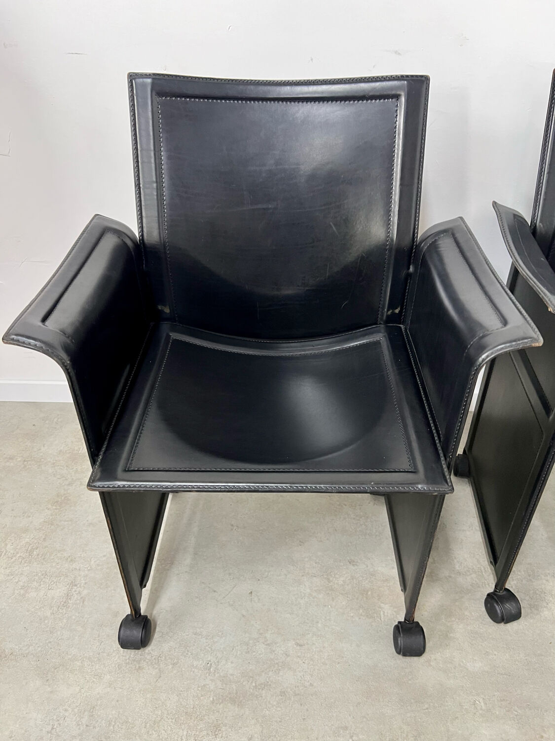 Lot 4 old armchairs "Korium" by Tito Agnoli for Matteo Grassi 1980