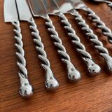 Stainless steel cutlery set with twisted handles – Design cutlery set
