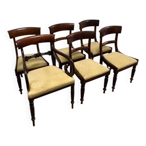 Ensemble de 6 chaises - salle manger acajou