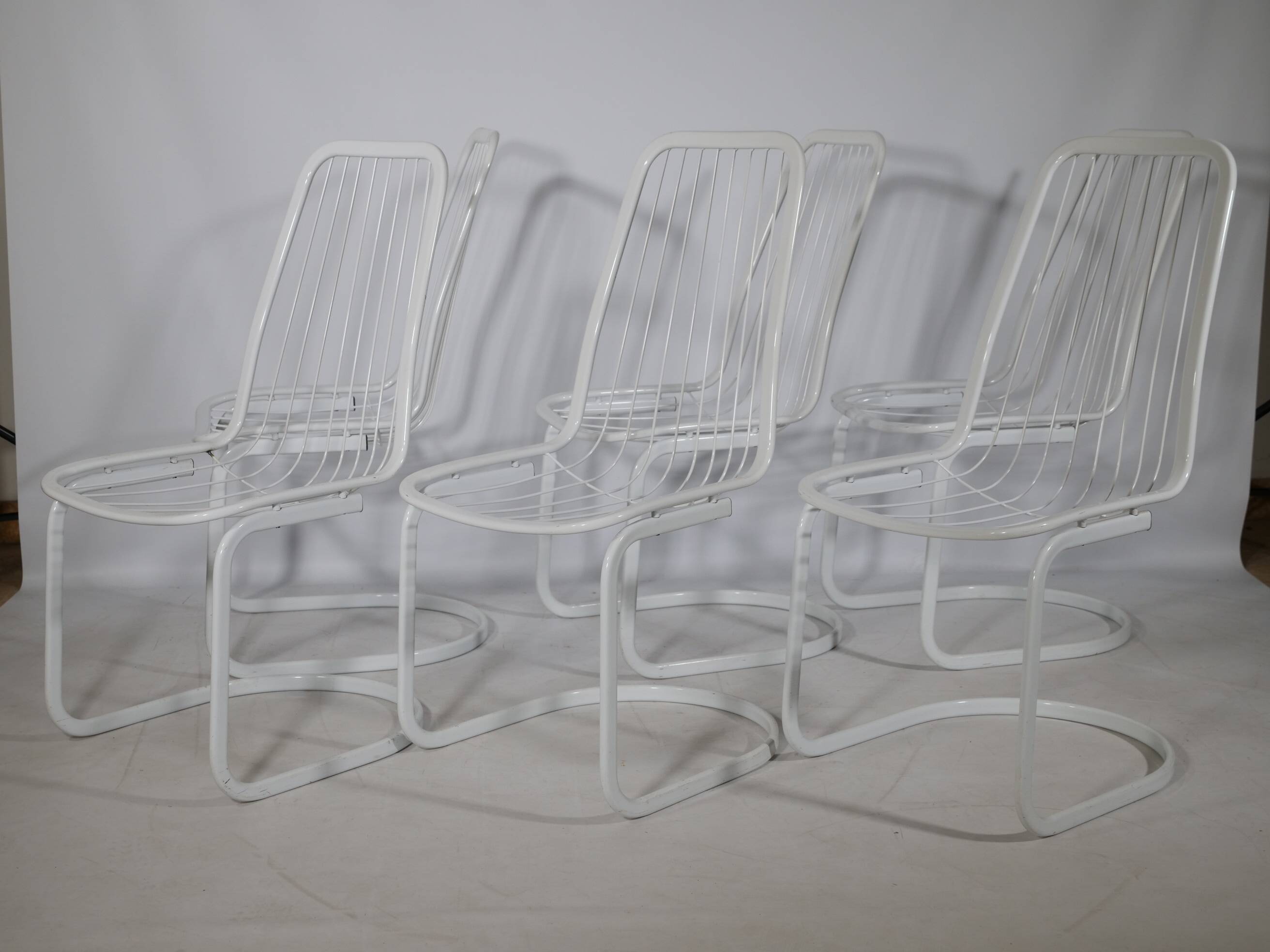 Cidue Cantilever Wire Chairs, Set of 6, 1970s
