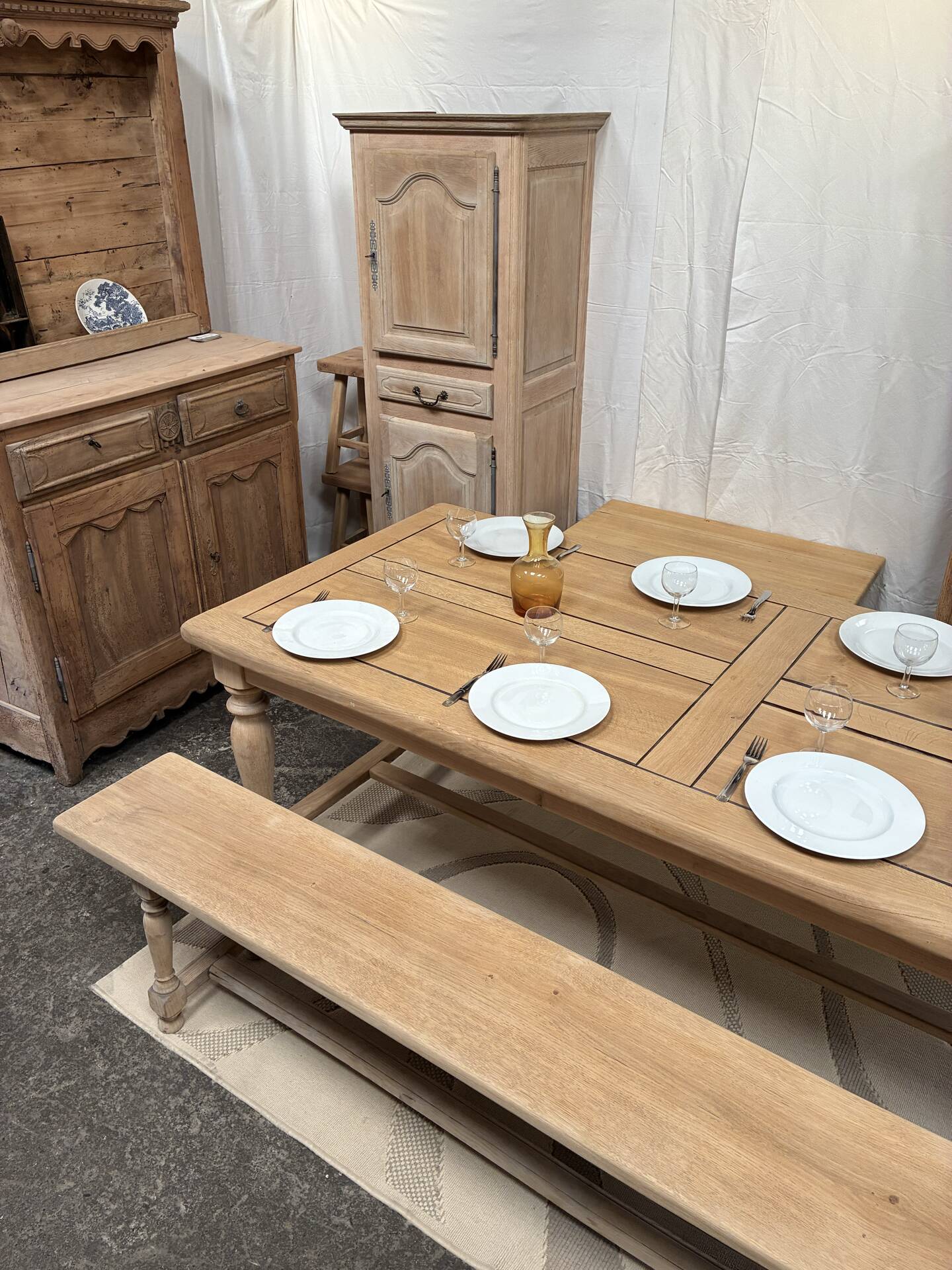 Solid oak farmhouse table