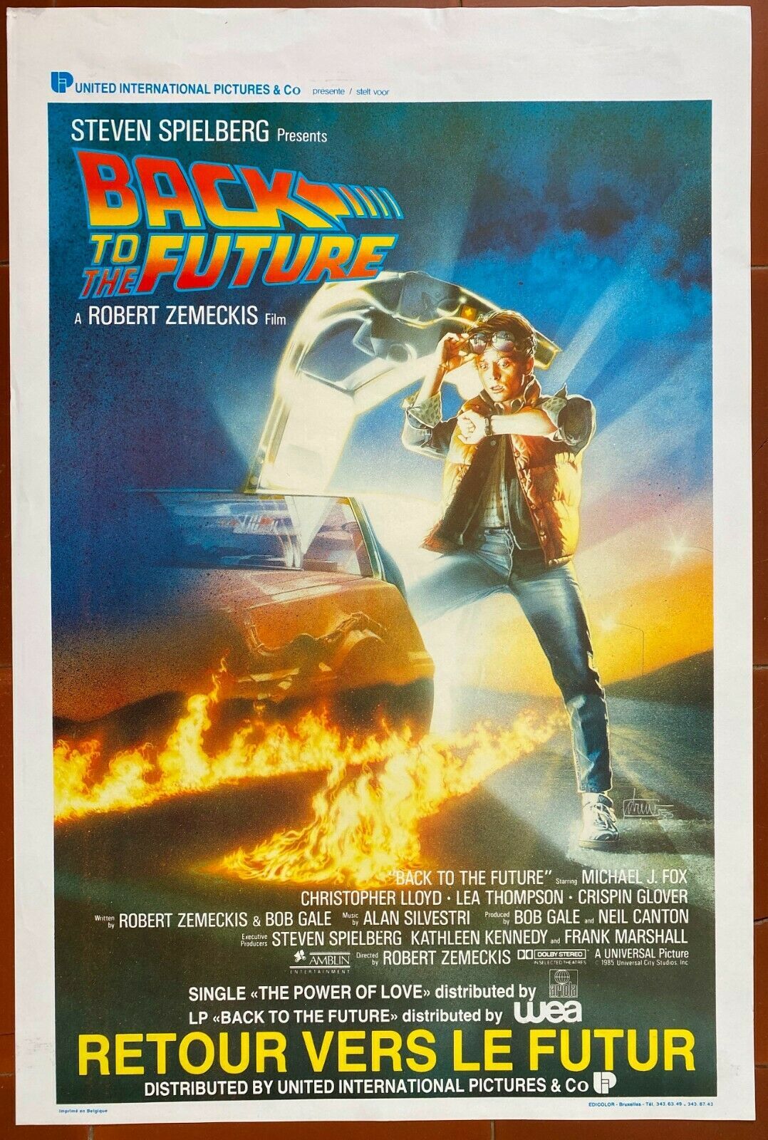 Original movie poster "Back to the Future" Michael J. Fox 37x55cm 1985