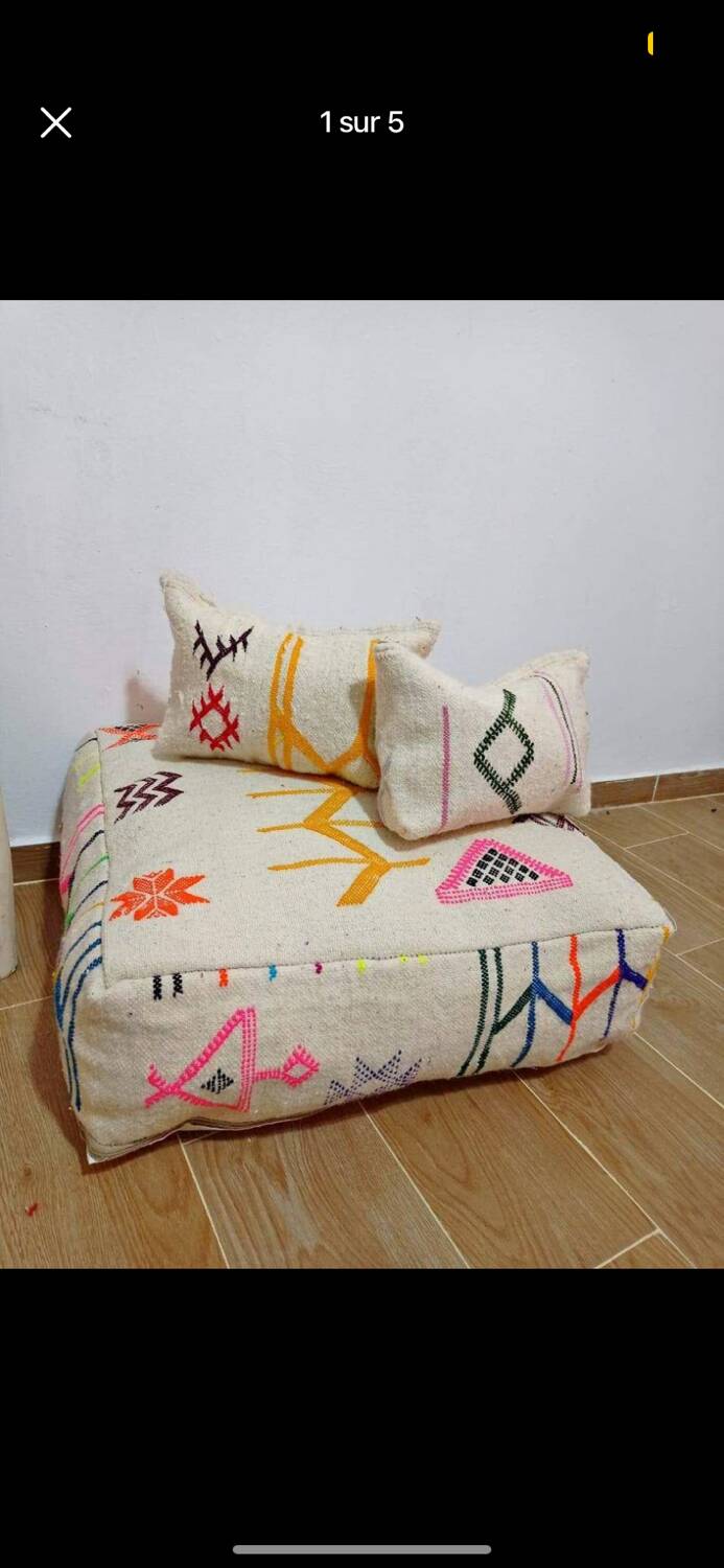 Handmade Berber pouf