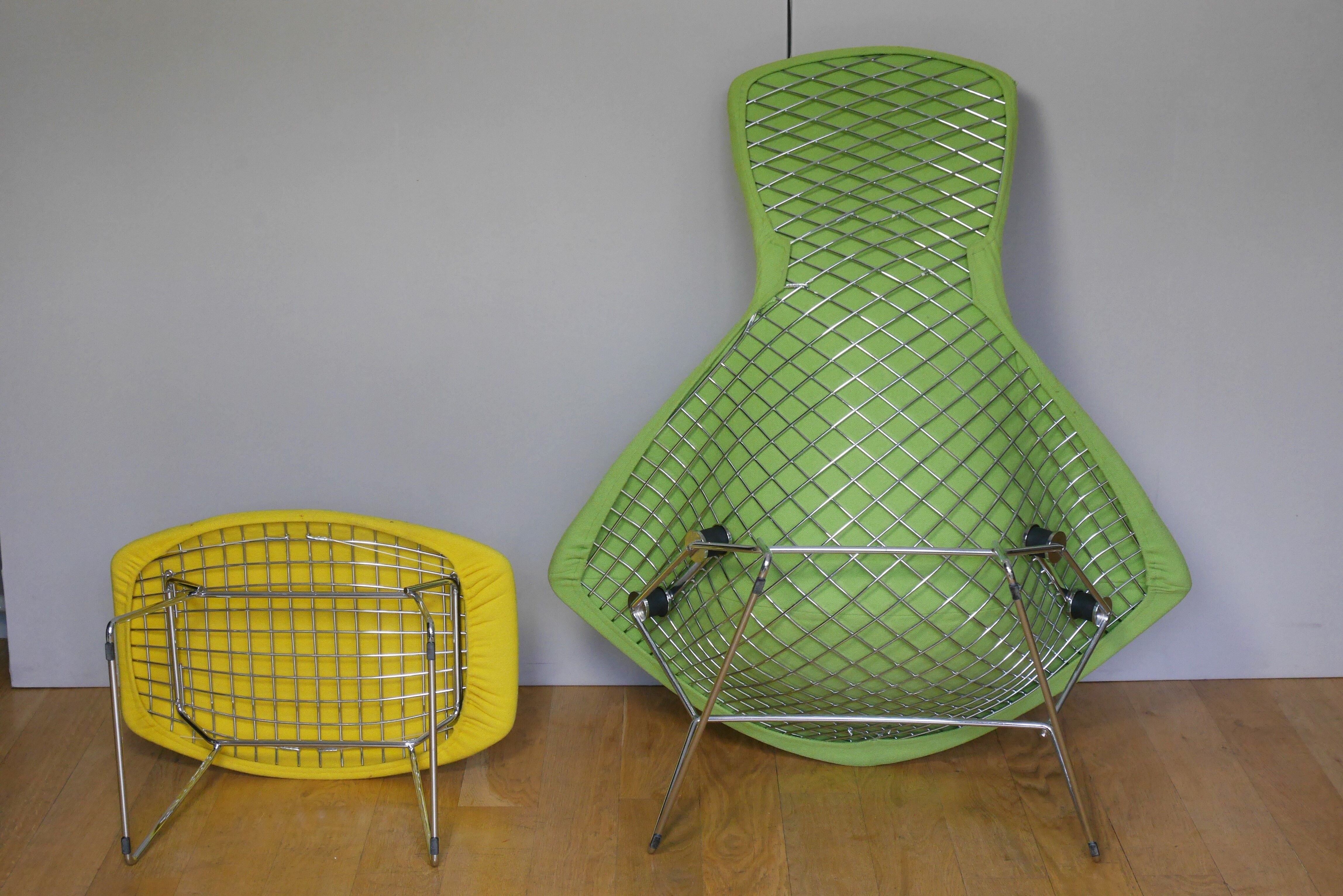 Fauteuil Bird et son ottoman Knoll par Bertoia