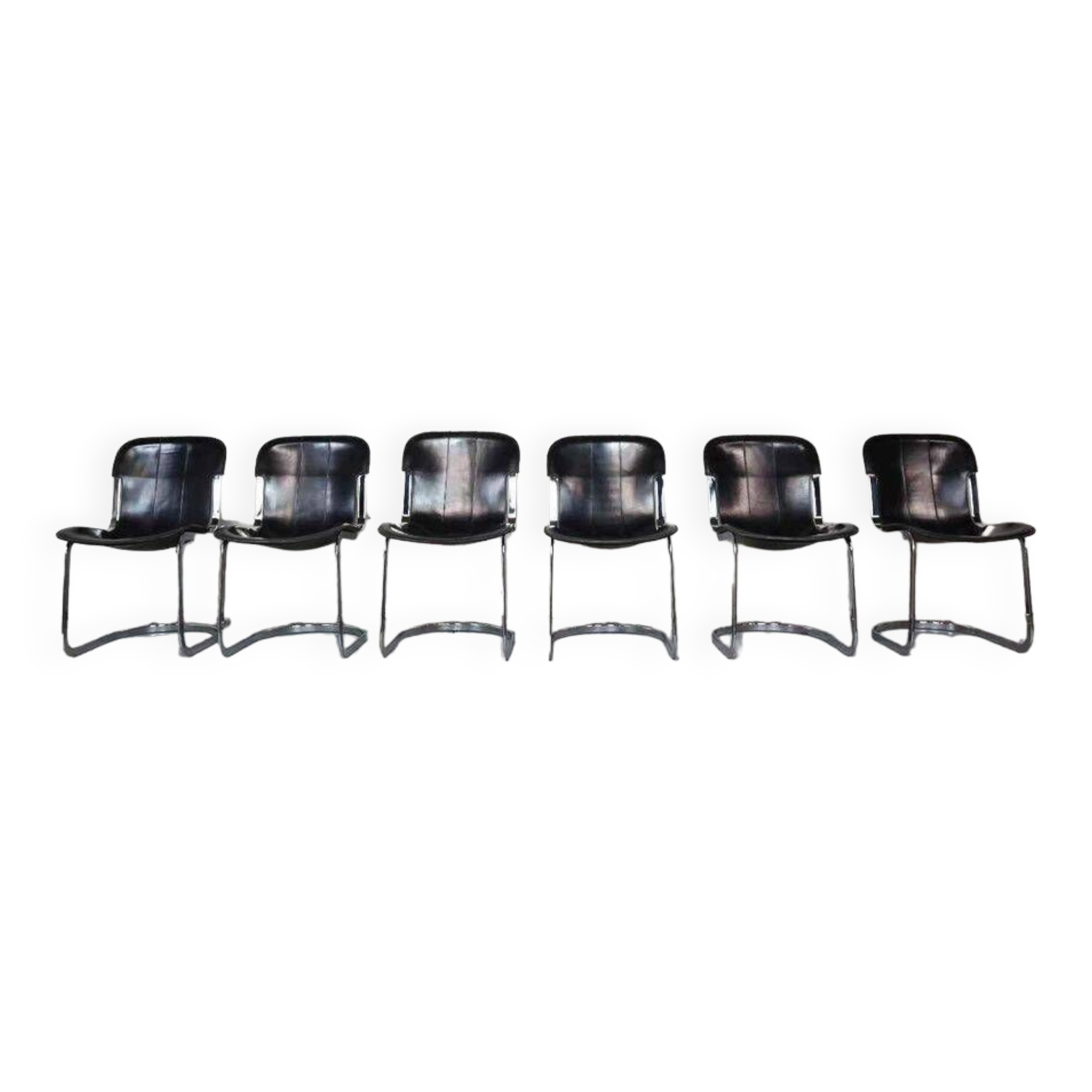 Ensemble de six chaises à repas de Willy Rizzo pour Cidue, Italie 1970