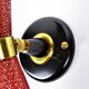 Sconce red and black perforated metal 1960