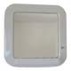 Square Wall Mirror With Shelf / Vintage White Plastic Space Age 1970