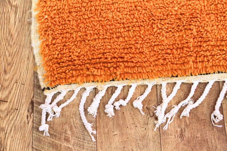 Orange tapis marocain artisanal 250cmx150cm