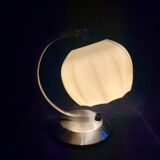 Art Deco bedside lamp, opaline/nickel brass, 1930s.