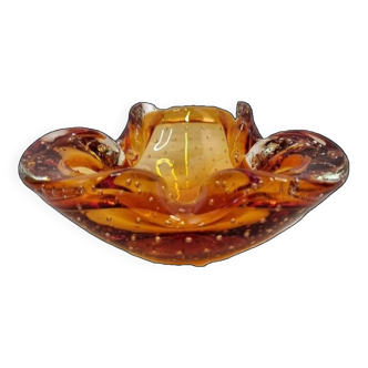 Murano Bullicante And Sommerso Glass Bowl From Barovier And Toso Italy, 1960s