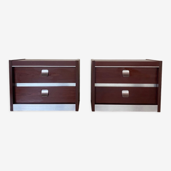Paire de tables de chevets 1980's