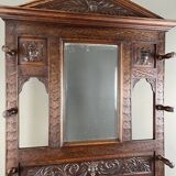 Portemanteau En Chêne Sculpté, Style Néo-gothique, XIXe Siècle
