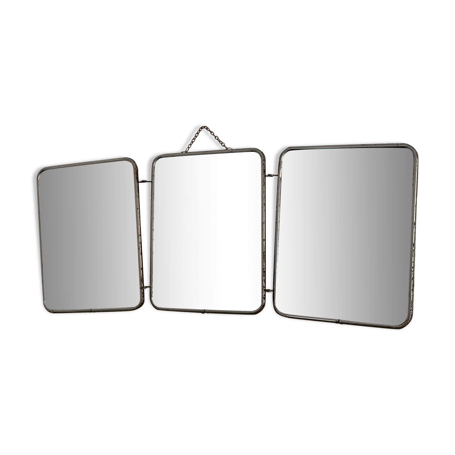 Vintage mirror triptych barber ink stain, 1950, 24 x 56 cm