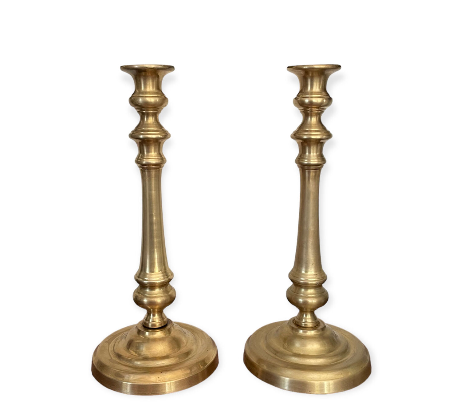 Pair of brass candle holders 28,5cm
