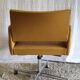 Modernist office armchair in yellow faux leather - 1950s