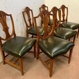 Suite of six Natural Wood Model chairs with 20th century wheat cobs