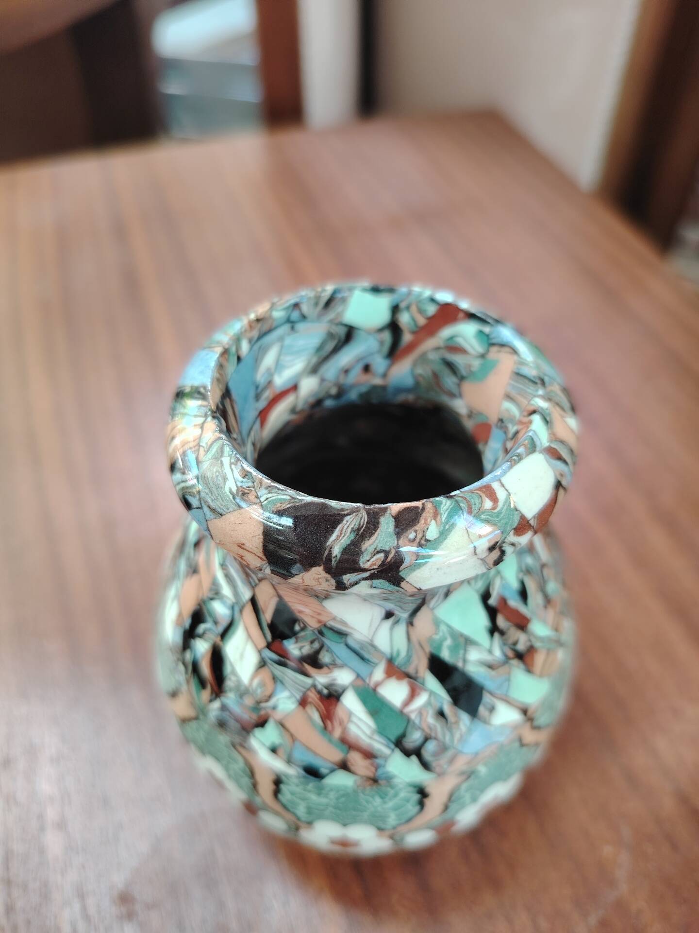 Small round ceramic art vase Valauris