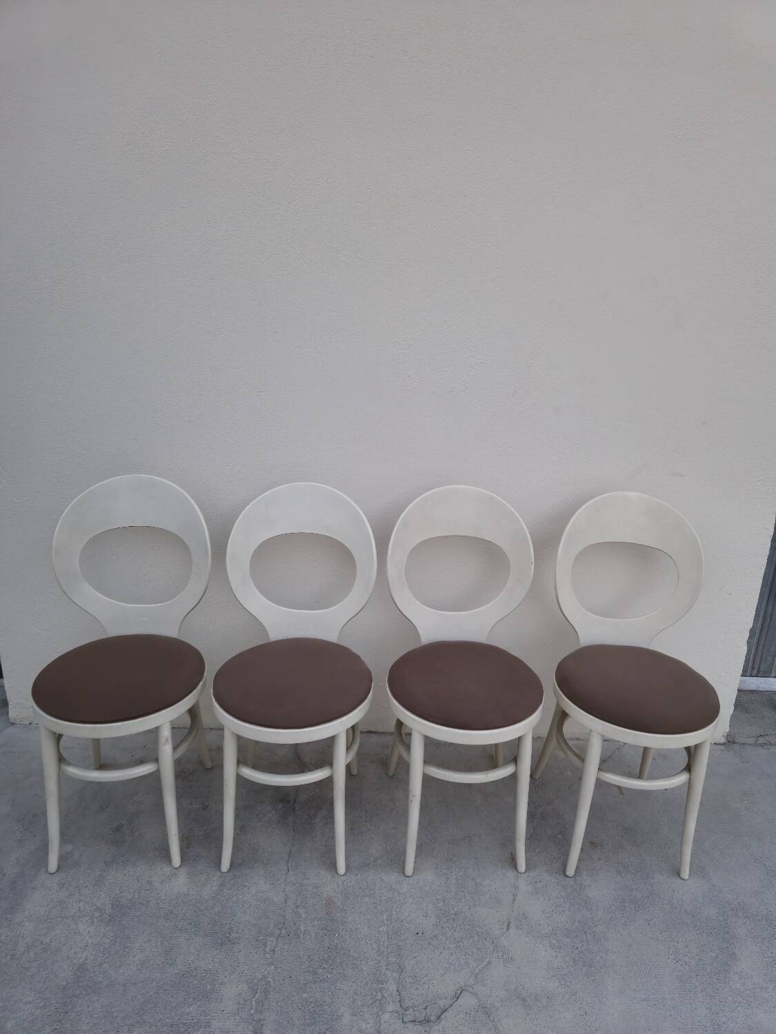 Set of 4 Baumann chairs, Mouette model, vintage 1950s