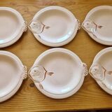 Set de 6 assiettes à poisson en faience de Longwy