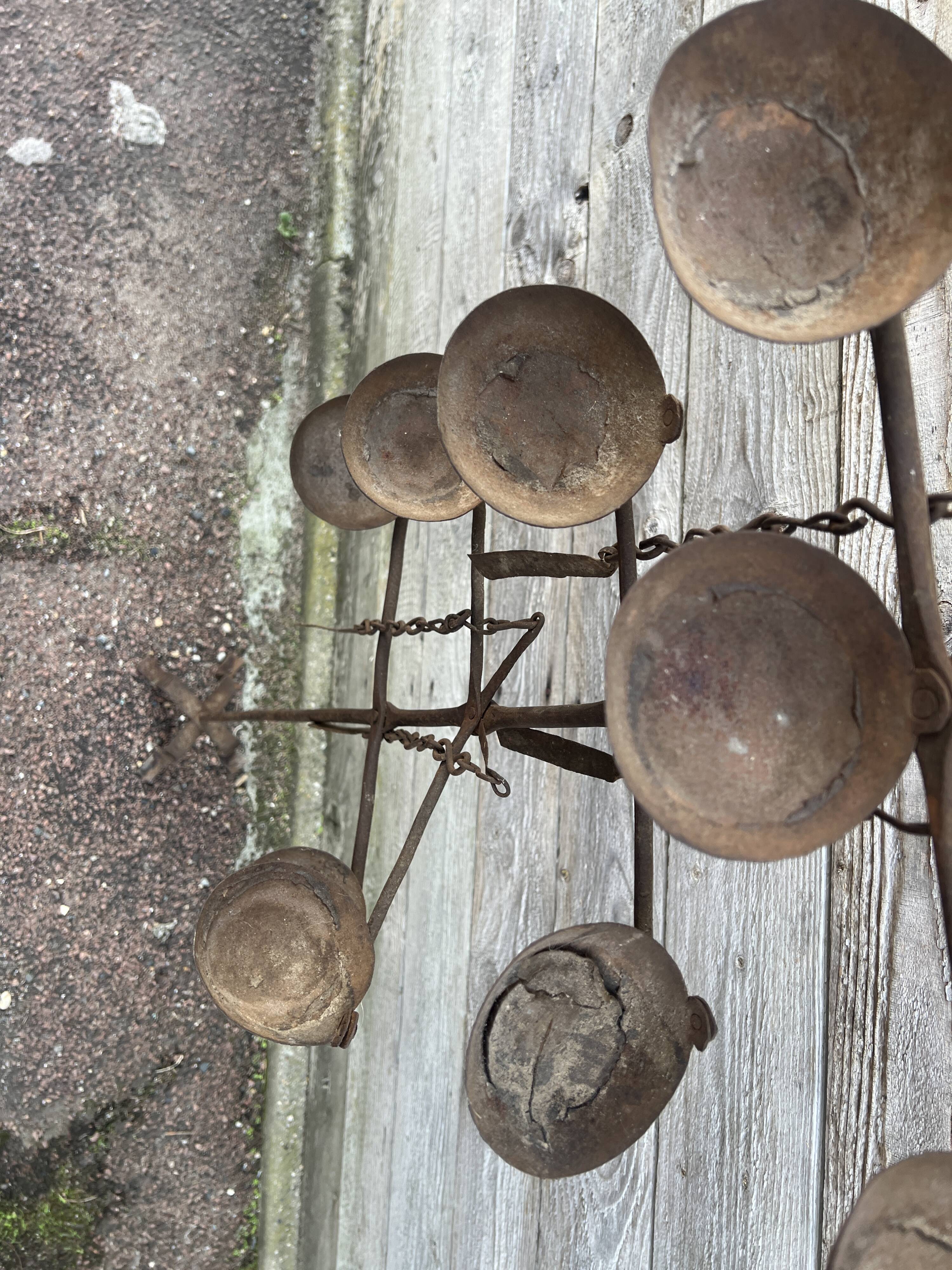 African oil lamps on stands