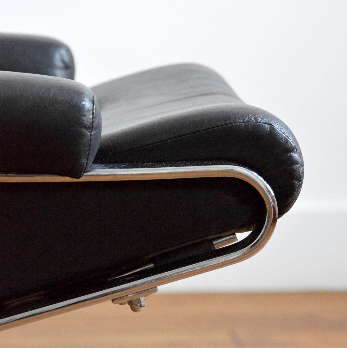 Leather lounge armchair by Reinhold Adolf for horn, 1960s