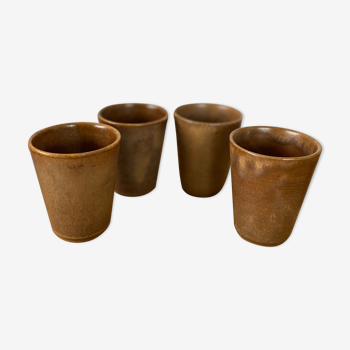 4 Digoin sandstone cup glasses