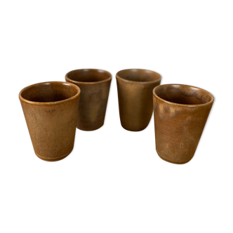 4 Digoin sandstone cup glasses