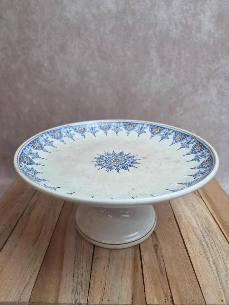 Ironstone compote Saint-Amand model 6014 – blue and gold oriental decoration