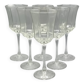 6 large luminarc octime vintage france stemmed glasses