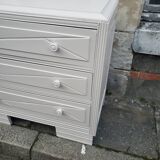 Commode vintage table à langer blanc poudré
