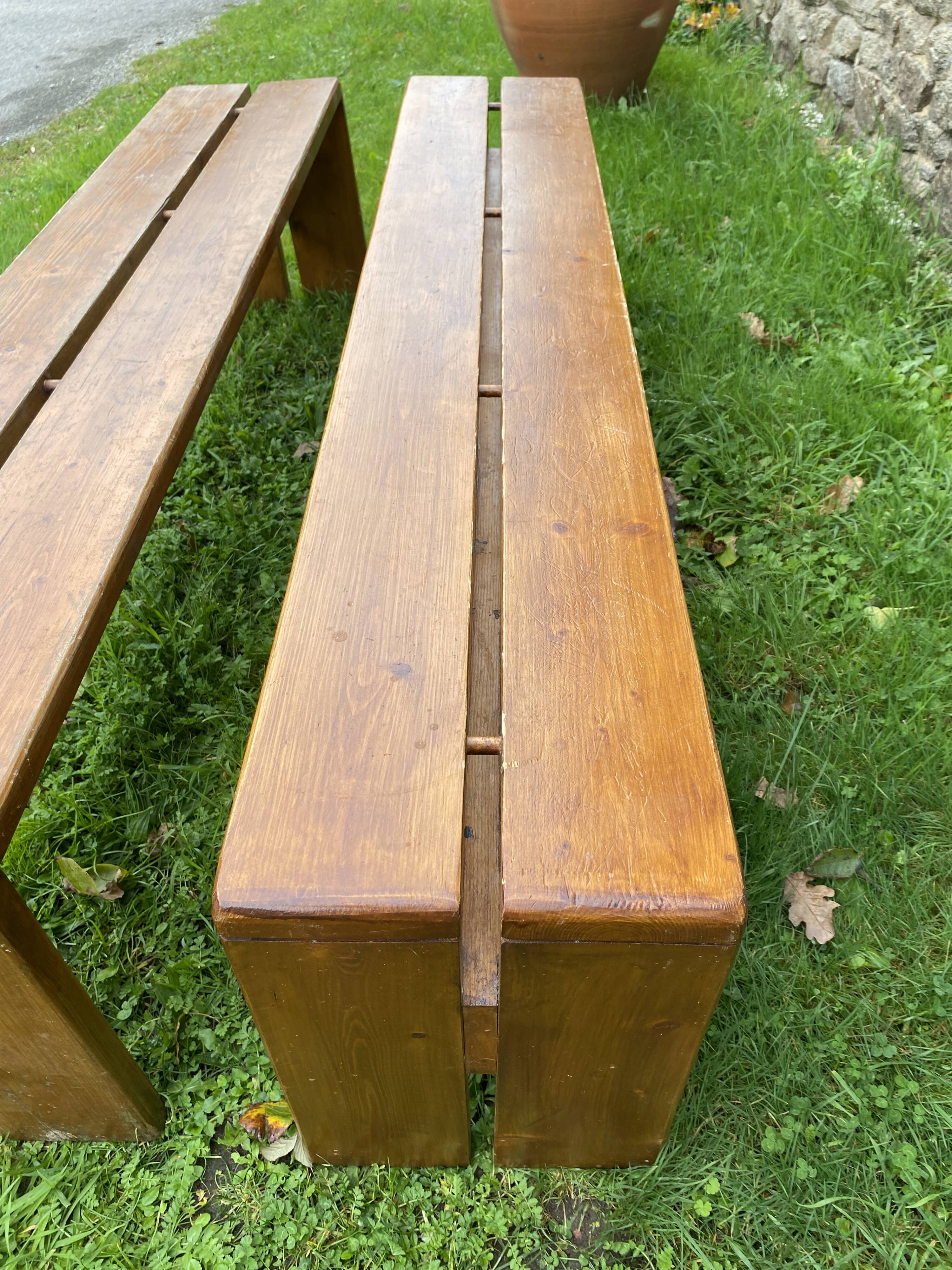 Charlotte Perriand Pair of benches Les Arcs 1600