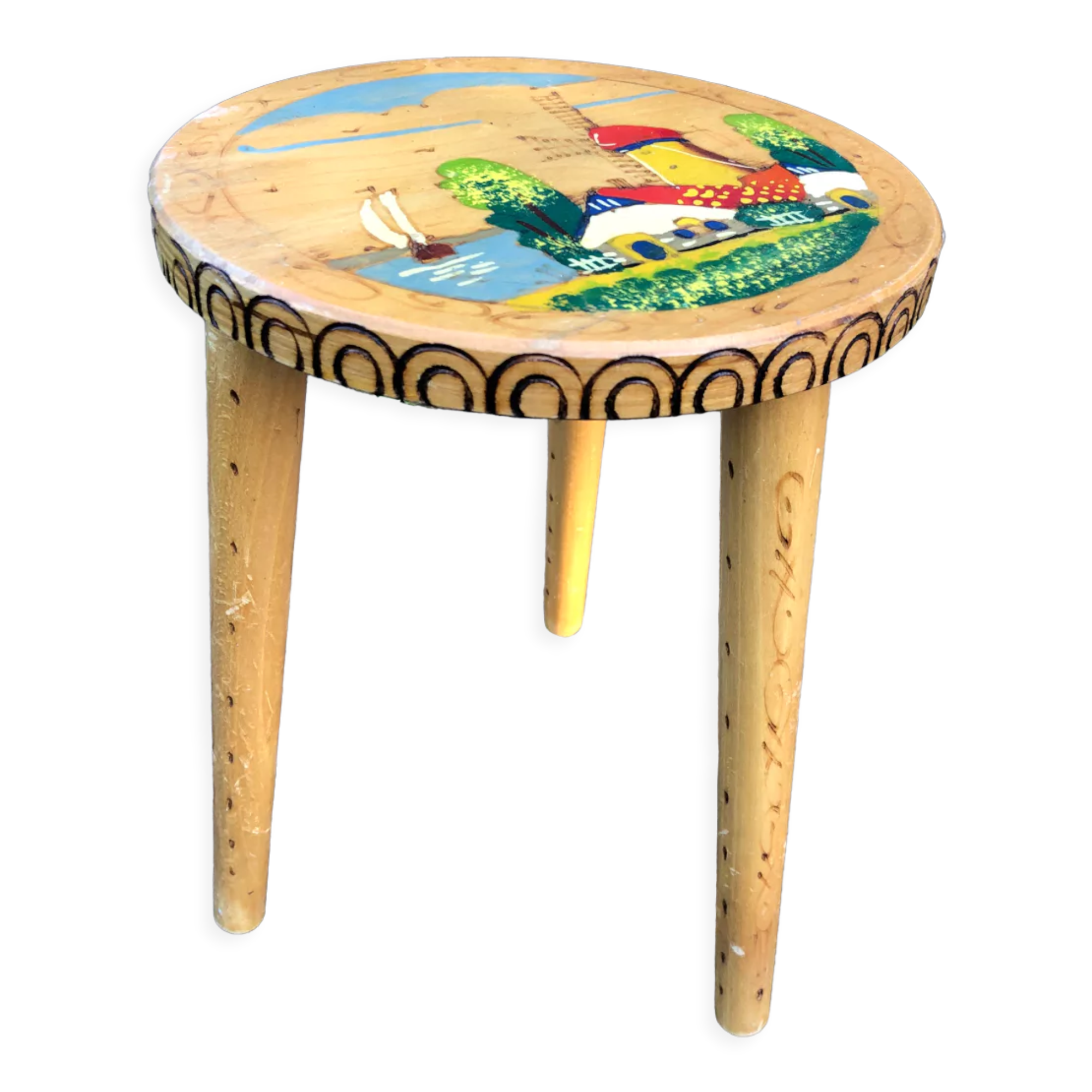Decorated children's stool