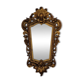 Miroir mural ancien en bois sculpté doré, style Louis XV, XIXe, 98 x 57 cm